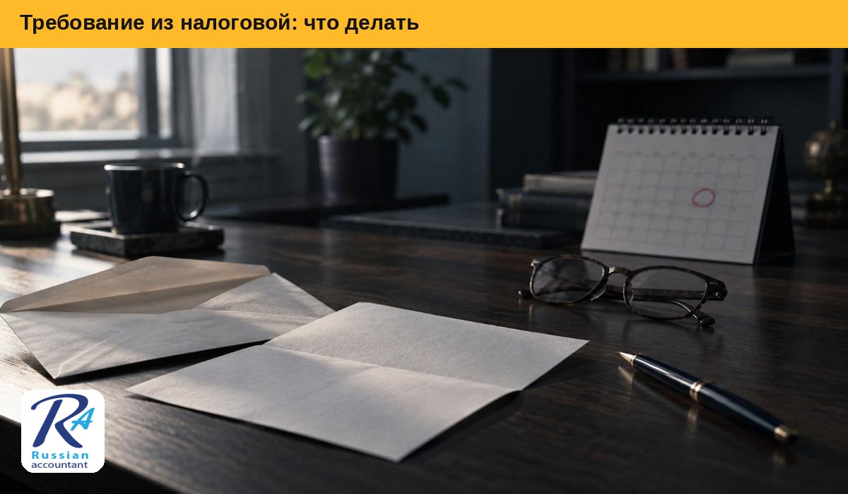 Конверт с требованием из налоговой и календарь с отмеченным сроком ответа