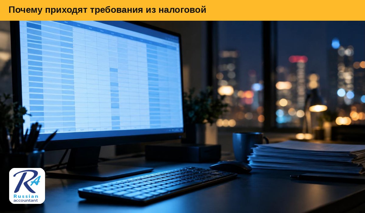 Таблица с расхождениями на экране монитора в вечернем офисе