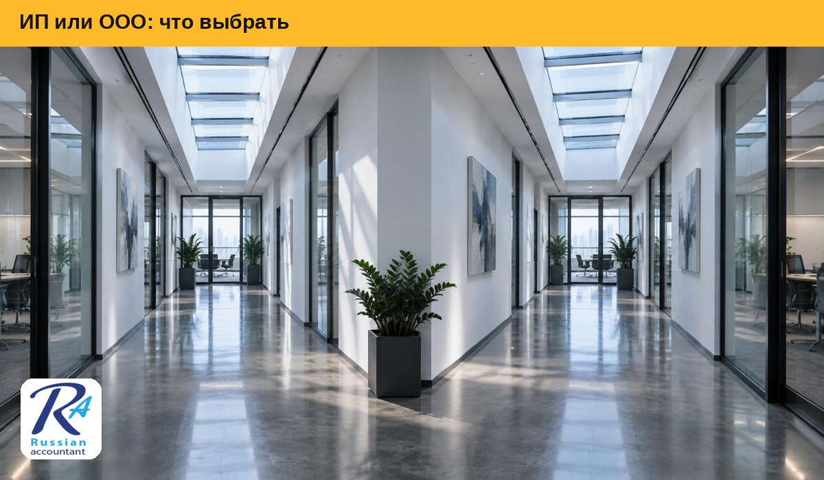 Офисный коридор, расходящийся на два направления