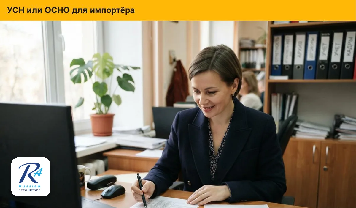 Бухгалтер сравнивает варианты расчёта налога для импортёра