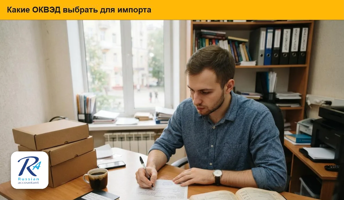 Предприниматель заполняет документы на регистрацию и подбирает коды видов деятельности