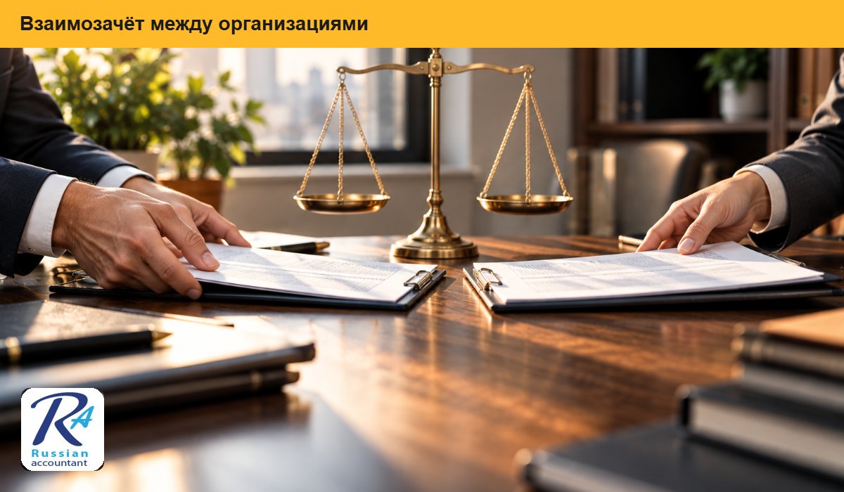 Два руководителя компаний подписывают соглашение о взаимозачёте