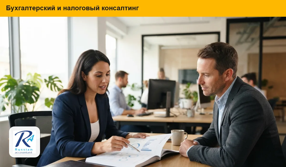 Консультант разбирает с владельцем бизнеса финансовый отчёт