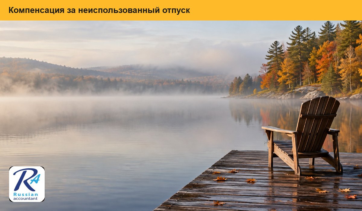 Шезлонг на пустом пирсе у озера осенью