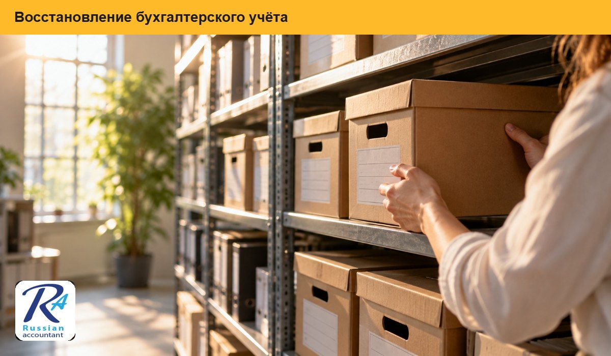 Архивные коробки с документами на стеллаже